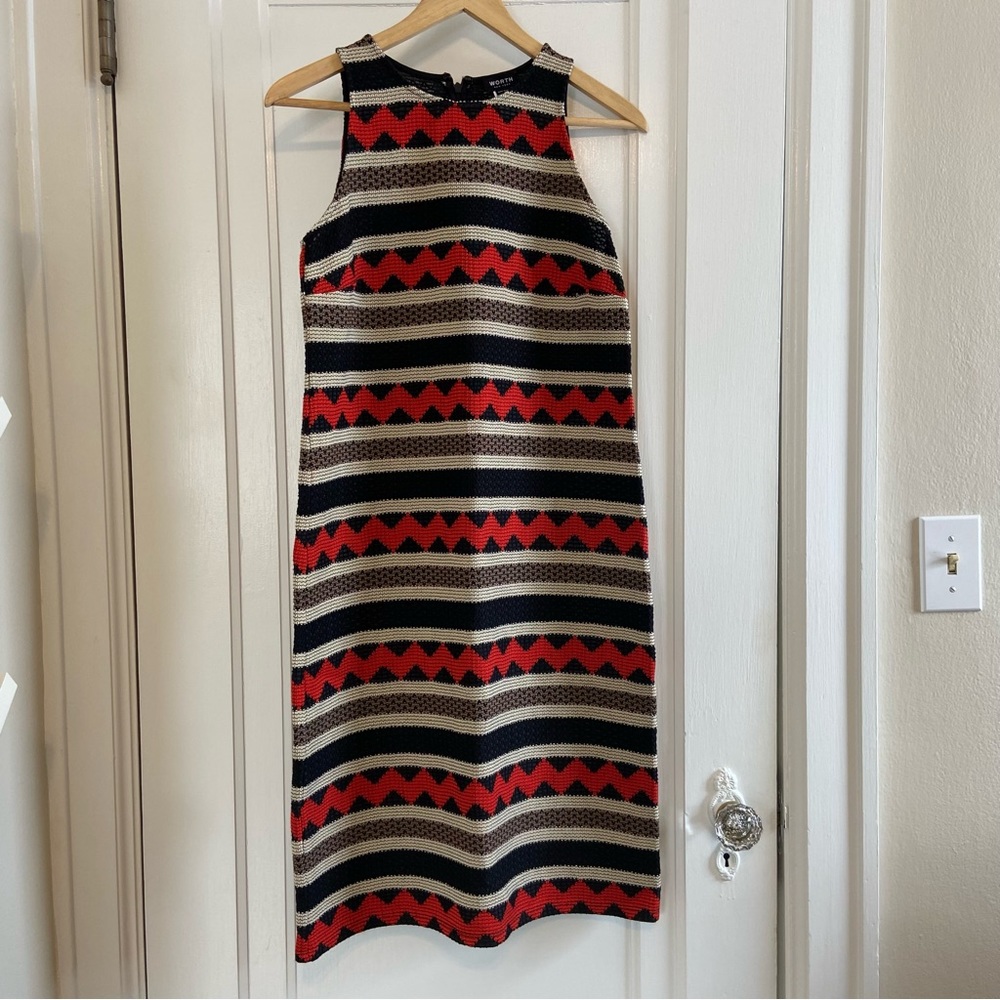 Worth Striped Tribal print knit dress